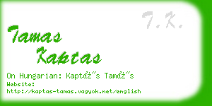 tamas kaptas business card